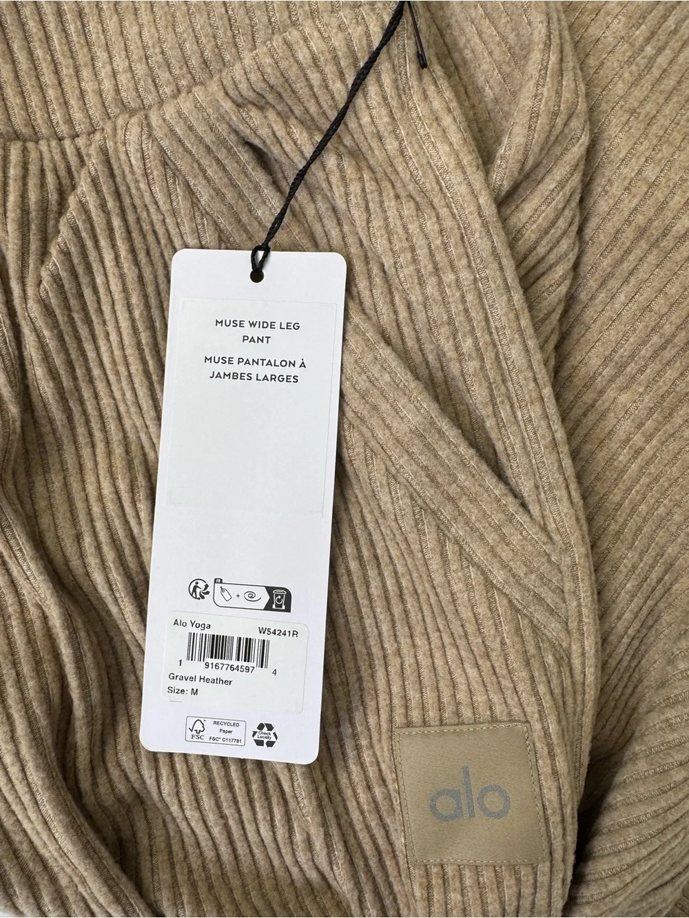 NEW ALO Muse Wide Leg Pants Gravel Heather Medium